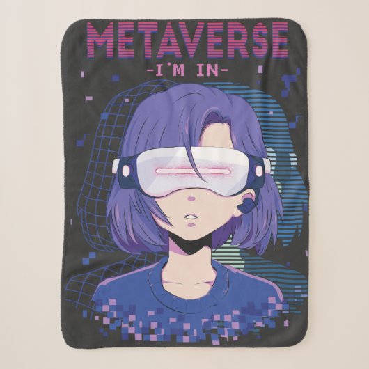 Anime-Mädchen Virtual-Reality-Brille Sherpa-Decke Sherpadecke (Vorderseite)