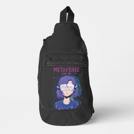 Anime-Mädchen Virtual Reality Brille Sling Bag (Vorderseite)