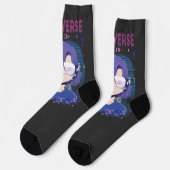 Anime-Mädchen Virtual-Reality-Brille Socken (Linkes Detail)