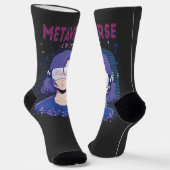 Anime-Mädchen Virtual-Reality-Brille Socken (Gewinkelt)