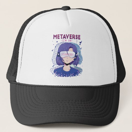 Anime-Mädchen Virtual Reality Brille Trucker-Mütze Truckerkappe (Vorderseite)