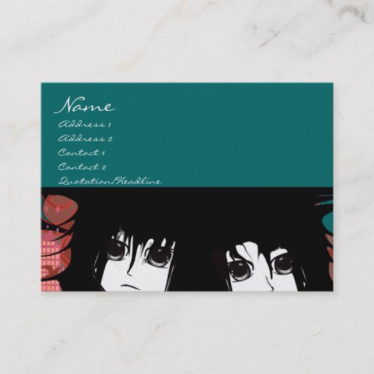 Anime Mädchen Visitenkarte (Vorderseite)