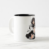 Anime-Mädchen Zweifarbige Tasse (Vorderseite Links)