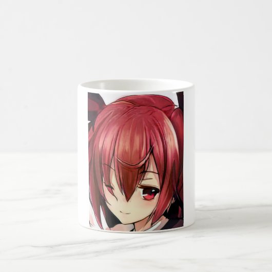 Anime magenta-haariges Mädchen magenta eyes Kaffee Kaffeetasse (Mittel)
