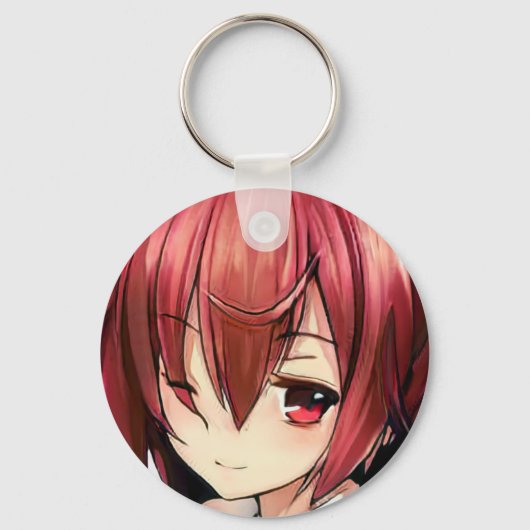 Anime magenta-haariges Mädchen magenta eyes Schlüs Schlüsselanhänger (Vorderseite)