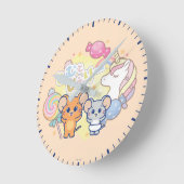Anime Magical Candyland mit Jerry und Tuffy Runde Wanduhr (Winkel)