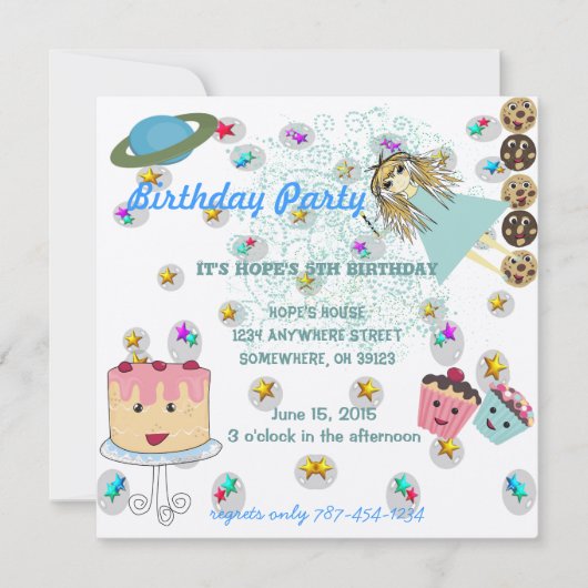 Anime Magical Days Einladung Geburtstagsfeier T - (Vorderseite)