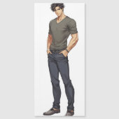 Anime Man Handsome Zaddy Magnetkarte (Vorderseite)