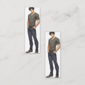 Anime Man Handsome Zaddy Mini Visitenkarte (Vorne/Hinten)