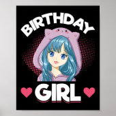 Anime Manga Birthday Girl Birthday Poster (Vorne)