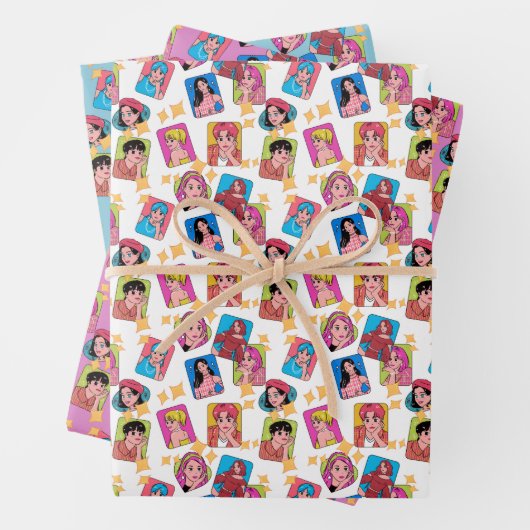 Anime Manga Characters Pattern Geschenkpapier Set (Beispiel)