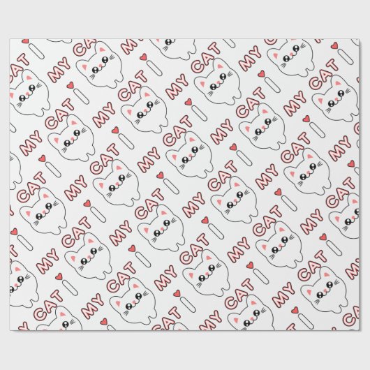 Anime Manga Chibi Japan Stil Katze Babykatze Geschenkpapier (Flach)