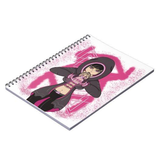 Anime Manga Computer Futuristic Hacker Cyberpunk Notizblock (Linke Seite)