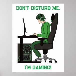 Anime Manga Computer PC Gamer Boy Poster