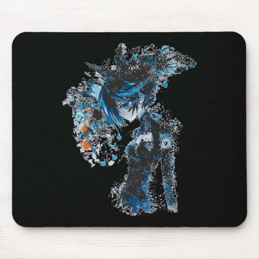 Anime Manga Graphic Blue-eyes Illustration Anime Mousepad (Vorne)