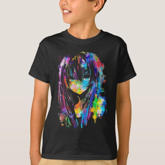 Anime Manga Graphic Colorful Art Anime T-Shirt (Vorderseite)