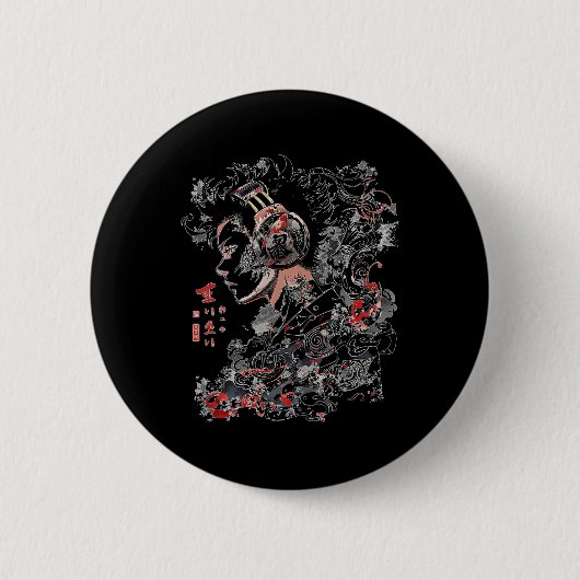 Anime Manga Graphic Headphone Art Anime Button (Vorderseite)