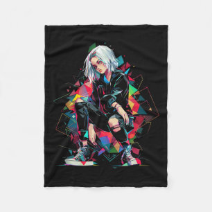 Anime Manga Graphic Polygon Art Anime Fleecedecke