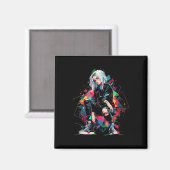 Anime Manga Graphic Polygon Art Anime Magnet (Vorderseite/Rückseite)