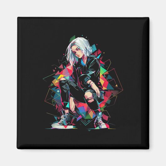 Anime Manga Graphic Polygon Art Anime Magnet (Vorne)