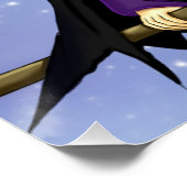 Anime-Manga-Junge mit violetter Mütze und Cape Poster (Ecke)