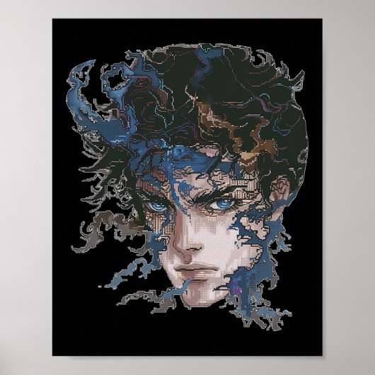 Anime Manga Motif Blue-eye Art Anime Poster (Vorne)