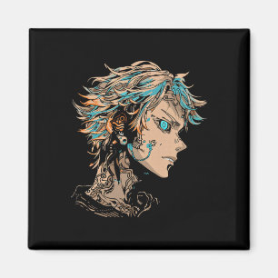 Anime Manga Motif Blue-eyes Illustration Anime Magnet