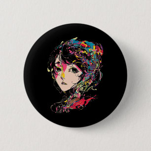 Anime Manga Motif Farbige Illustration Anime 1 Button