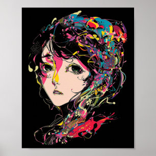 Anime Manga Motif Farbige Illustration Anime 1 Poster
