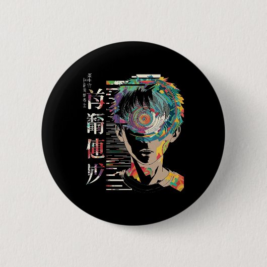 Anime Manga Motif Mandala Artwork Anime 1 Button (Vorderseite)