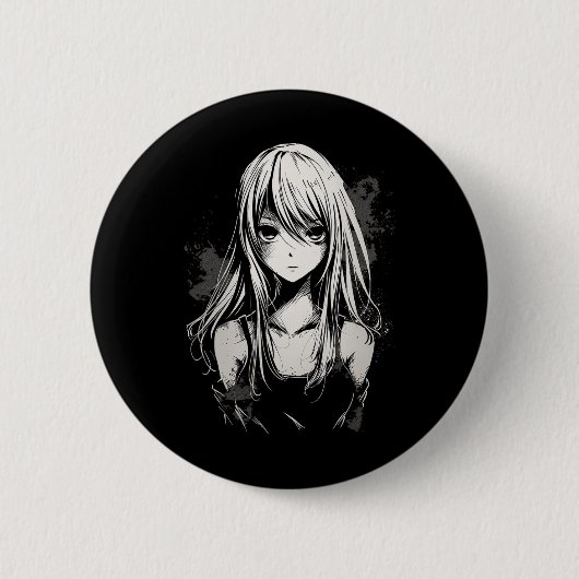 Anime Manga Motif Pixel Art Anime Button (Vorderseite)