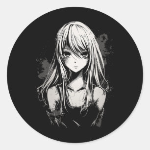 Anime Manga Motif Pixel Art Anime Runder Aufkleber