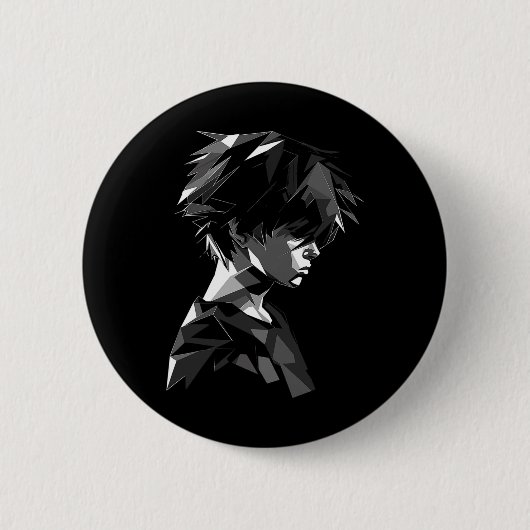 Anime Manga Motif Polygon Artwork Anime Button (Vorderseite)