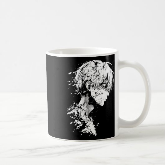 Anime Manga Motif Zeichnend Artwork Anime Kaffeetasse (Rechts)