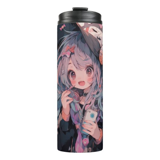 Anime Manga Niedlich Fall Hexen Inspiriert Tumbler Thermosbecher (Vorderseite)