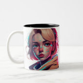Anime Manga Pop Kunstliebhaber Gesicht Charaktere Zweifarbige Tasse (Links)