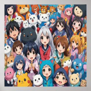 Anime Manga Pop Kunstliebhaber Pop Liebhaber Carto Poster