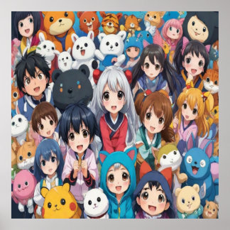 Anime Manga Pop Kunstliebhaber Pop Liebhaber Carto Poster