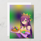 Anime Mardi Gras King cake Feiertagskarte (Vorne/Hinten)