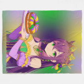Anime Mardi Gras King cake Fleecedecke (Vorderseite (Horizontal))
