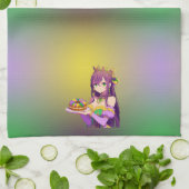 Anime Mardi Gras King cake Geschirrtuch (Gefaltet)