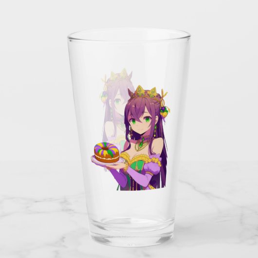 Anime Mardi Gras King cake Glas (Vorderseite)