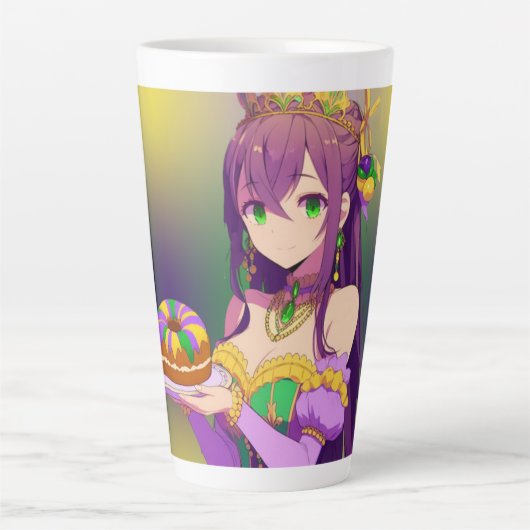 Anime Mardi Gras King cake Milchtasse (Vorderseite)