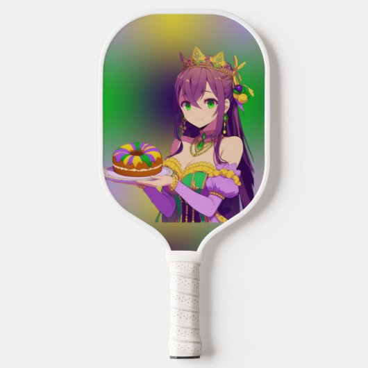 Anime Mardi Gras King cake Pickleball Schläger (Vorderseite)