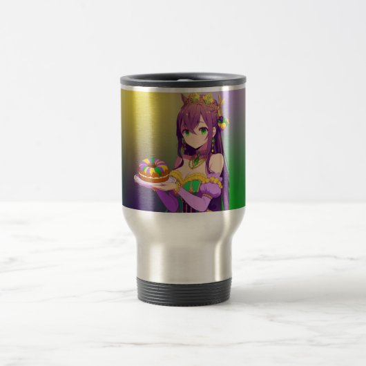 Anime Mardi Gras King cake Reisebecher (Mittel)