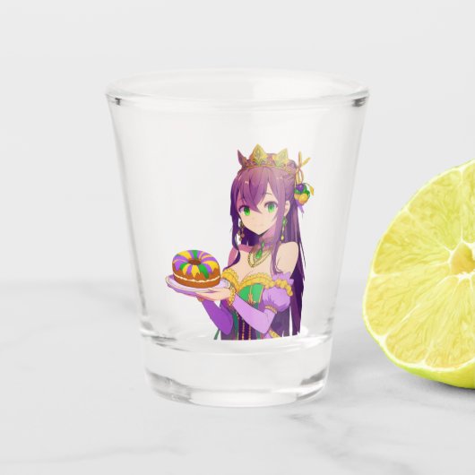 Anime Mardi Gras King cake Schnapsglas (Vorderseite)
