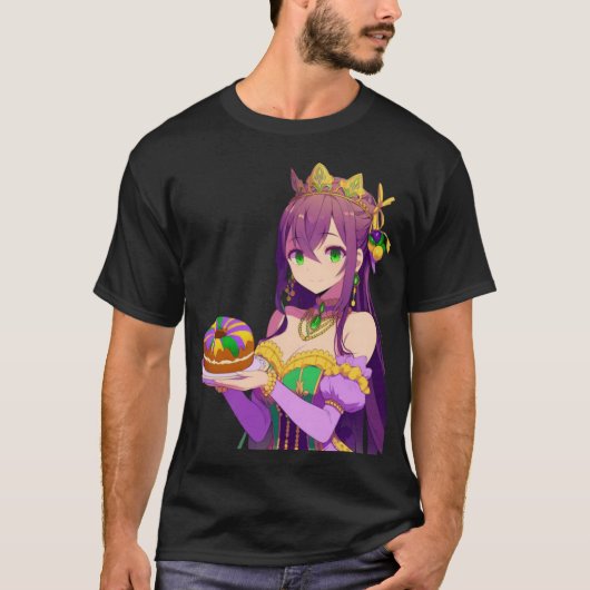 Anime Mardi Gras King cake T-Shirt (Vorderseite)