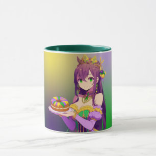 Anime Mardi Gras King cake Tasse