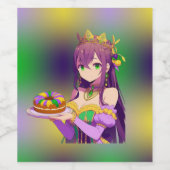 Anime Mardi Gras King cake Weinetikett (Einzelnes Label)