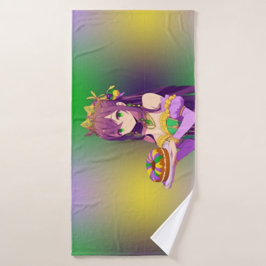 Anime Mardi Gras King Kuchen Badehandtuch (Badehandtuch)